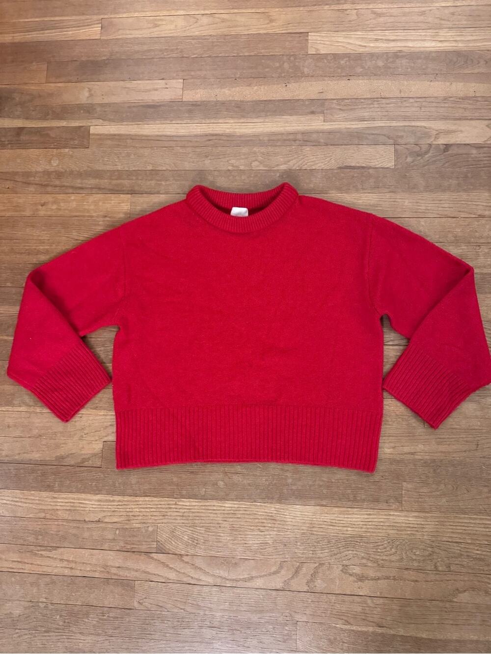 H&M Women's Red Wool Blend Crewneck Knit Sweater - Size XL
 b17